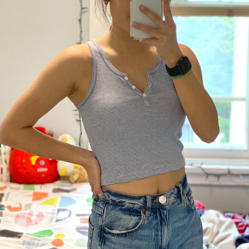 Brandy Melville Blue Striped Tank